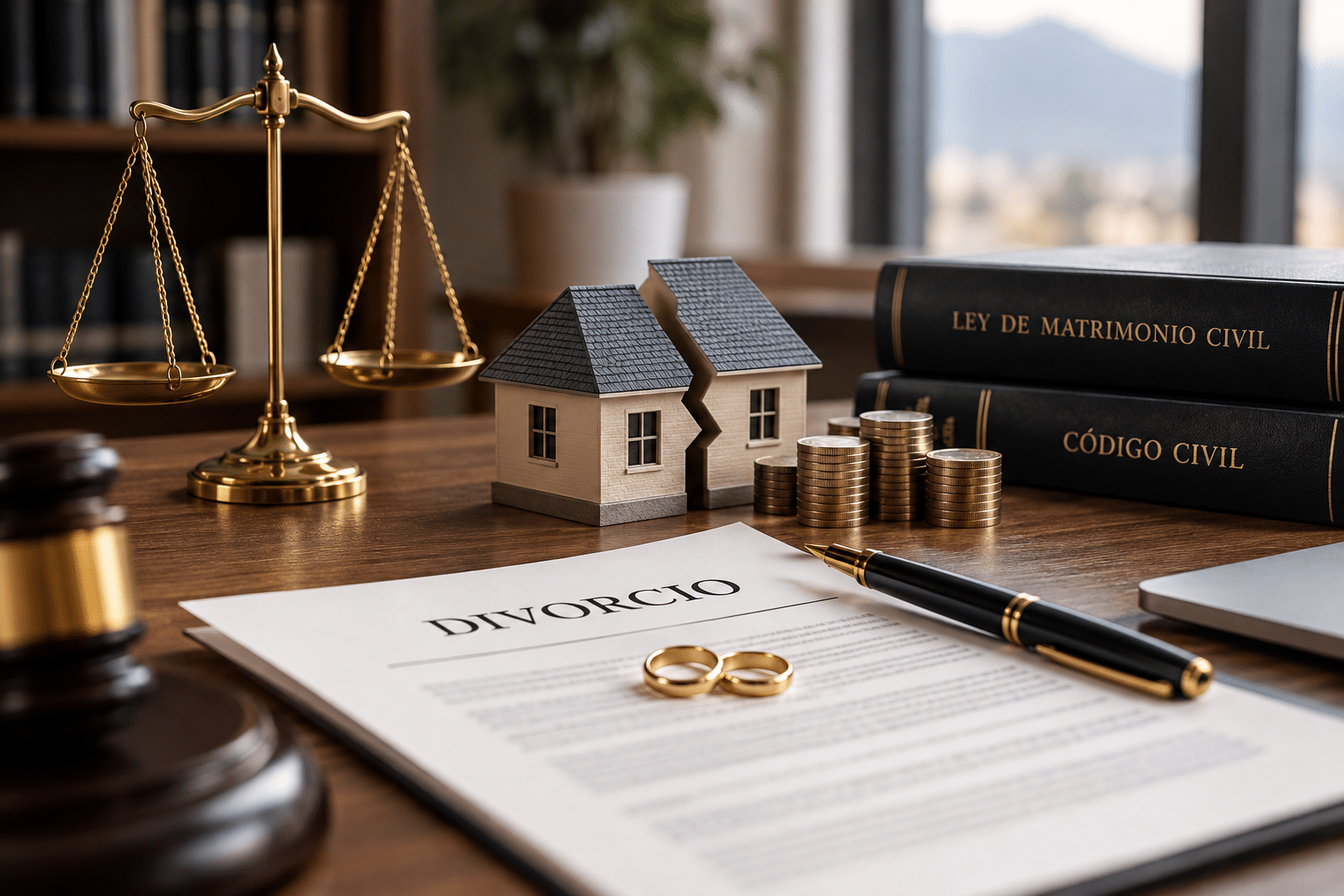 Divorcio y liquidación de sociedad conyugal representados mediante una vivienda dividida, bienes patrimoniales y legislación chilena.